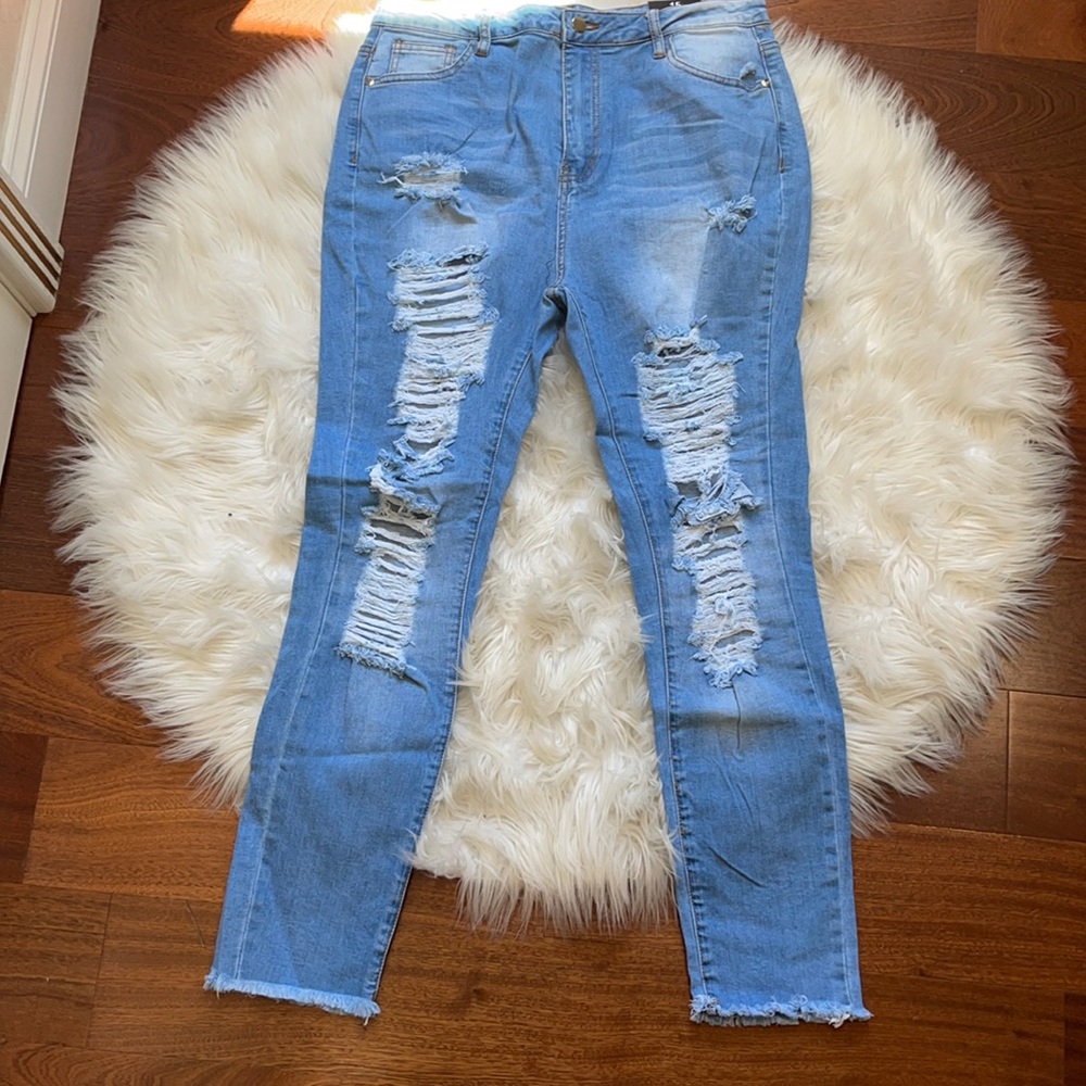 Distressed jeans